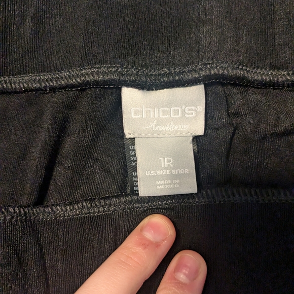 Chico's Travelers 1R U.S. 8/10 Black Pant Stretchy Sheath Comfortable Work Pant - Picture 2 of 2